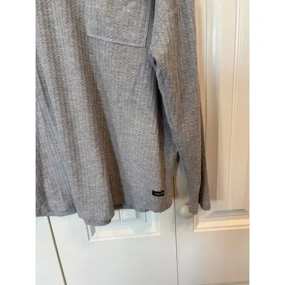 Calvin Klein Gray Waffle Knit Tee Size Large - Picture 4 of 6